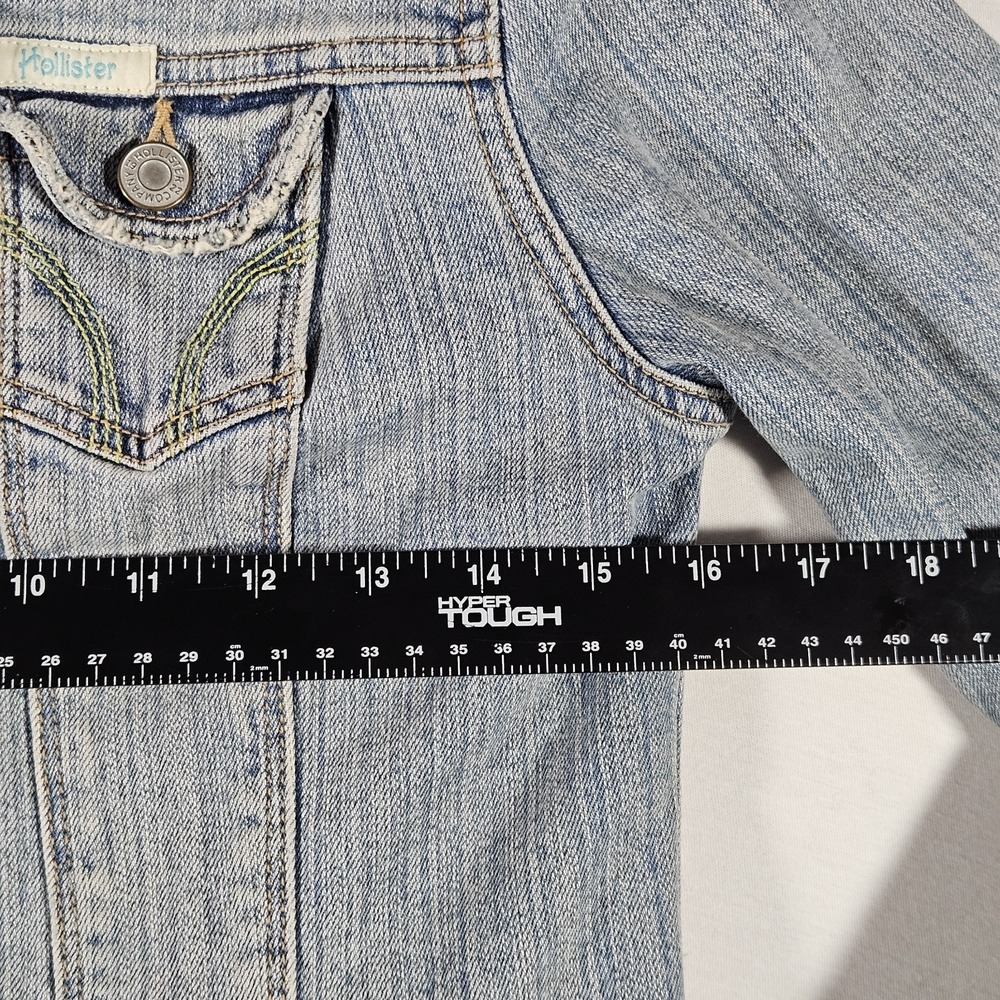 Vintage Hollister Co. Jacket Women's Stretch Denim Y2K Trucker Jean Jacket - Picture 7 of 8